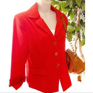 NWT NUE OPTIONS Button Up Orange Blazer Sz 6